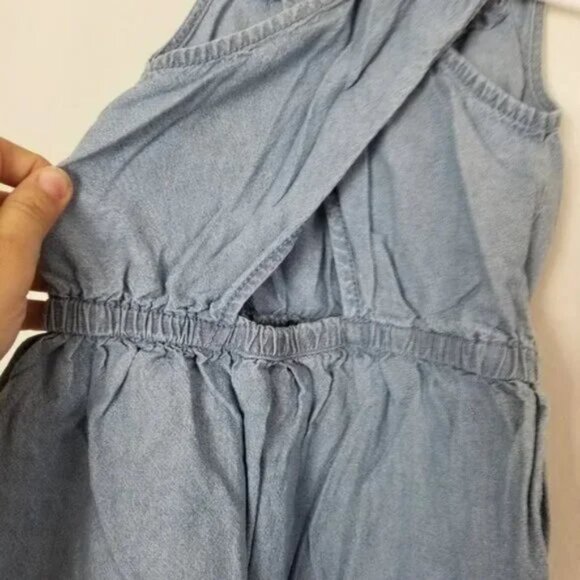 Carter's denim X back dress 3 front buttons little girl size 2T (B19) - Picture 5 of 5